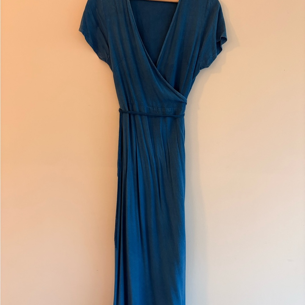 Style Envy Indigo Blue Wrap Maxi Dress